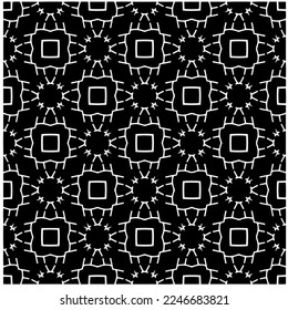 Patrón vectorial en estilo ornamental geométrico. Color blanco y negro.Patrón sin foco.