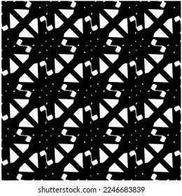 Patrón vectorial en estilo ornamental geométrico. Color blanco y negro.Patrón sin foco.