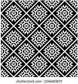 Vector pattern in geometric ornamental style. Black and white color.Seamless pattern.