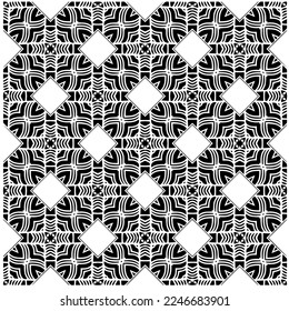 Vector pattern in geometric ornamental style. Black and white color.Seamless pattern.