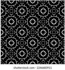 Vector pattern in geometric ornamental style. Black and white color.Seamless pattern.