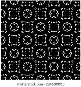 Vector pattern in geometric ornamental style. Black and white color.Seamless pattern.