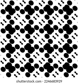 Vector pattern in geometric ornamental style. Black and white color.Seamless pattern.