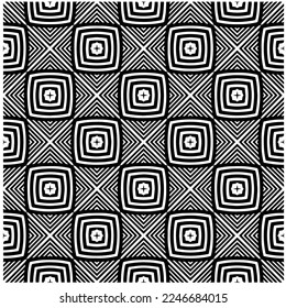 Vector pattern in geometric ornamental style. Black and white color.Seamless pattern.
