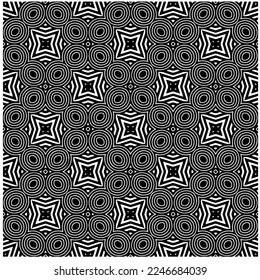 Vector pattern in geometric ornamental style. Black and white color.Seamless pattern.