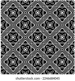 Vector pattern in geometric ornamental style. Black and white color.Seamless pattern.
