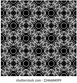 Vector pattern in geometric ornamental style. Black and white color.Seamless pattern.