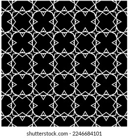 Vector pattern in geometric ornamental style. Black and white color.Seamless pattern.
