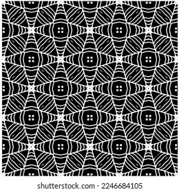 Vector pattern in geometric ornamental style. Black and white color.Seamless pattern.