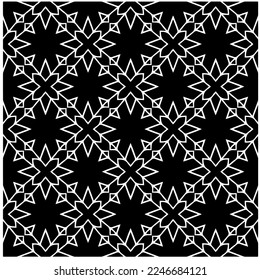 Vector pattern in geometric ornamental style. Black and white color.Seamless pattern.