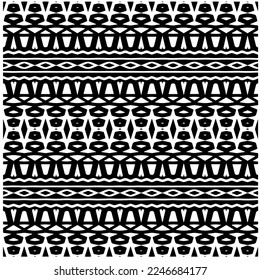 Vector pattern in geometric ornamental style. Black and white color.Seamless pattern.