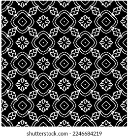 Vektormuster im geometrischen Zierstil. Schwarz-Weiß-Farbe.Nahtloses Muster.