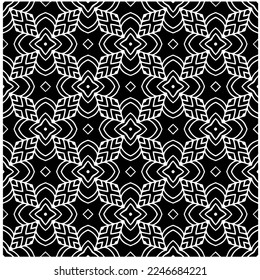 Patrón vectorial en estilo ornamental geométrico. Color blanco y negro.Patrón sin foco.