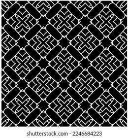 Vector pattern in geometric ornamental style. Black and white color.Seamless pattern.