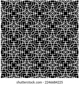Vector pattern in geometric ornamental style. Black and white color.Seamless pattern.