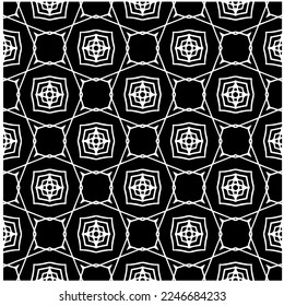 Vector pattern in geometric ornamental style. Black and white color.Seamless pattern.