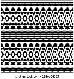Vector pattern in geometric ornamental style. Black and white color.Seamless pattern.