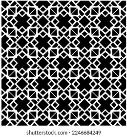 Vektormuster im geometrischen Zierstil. Schwarz-Weiß-Farbe.Nahtloses Muster.