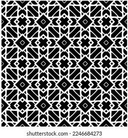 Vector pattern in geometric ornamental style. Black and white color.Seamless pattern.