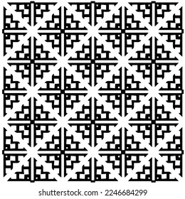 Vector pattern in geometric ornamental style. Black and white color.Seamless pattern.