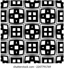 Vector pattern in geometric ornamental style. Black and white color.Seamless pattern.