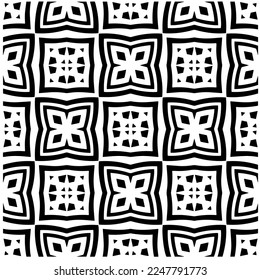 Vector pattern in geometric ornamental style. Black and white color.Seamless pattern.