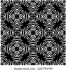 Vector pattern in geometric ornamental style. Black and white color.Seamless pattern.