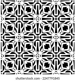 Vector pattern in geometric ornamental style. Black and white color.Seamless pattern.