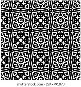 Vector pattern in geometric ornamental style. Black and white color.Seamless pattern.
