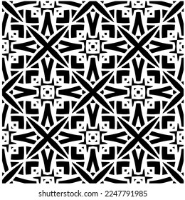Vector pattern in geometric ornamental style. Black and white color.Seamless pattern.