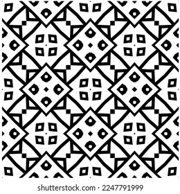 Vector pattern in geometric ornamental style. Black and white color.Seamless pattern.