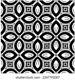 Vector pattern in geometric ornamental style. Black and white color.Seamless pattern.