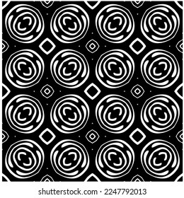 
Vector pattern in geometric ornamental style. Black and white color.Seamless pattern.