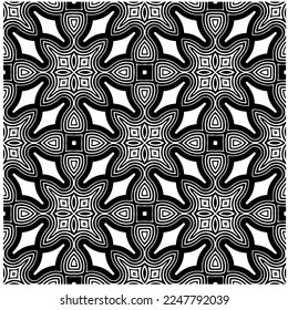 
Vector pattern in geometric ornamental style. Black and white color.Seamless pattern.