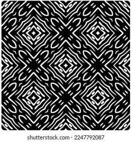 
Vector pattern in geometric ornamental style. Black and white color.Seamless pattern.