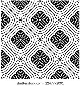 
Vector pattern in geometric ornamental style. Black and white color.Seamless pattern.