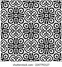 Vector pattern in geometric ornamental style. Black and white color.Seamless pattern.