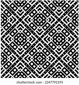 Vector pattern in geometric ornamental style. Black and white color.Seamless pattern.