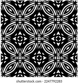 
Vector pattern in geometric ornamental style. Black and white color.Seamless pattern.