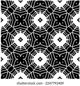 Vector pattern in geometric ornamental style. Black and white color.Seamless pattern.