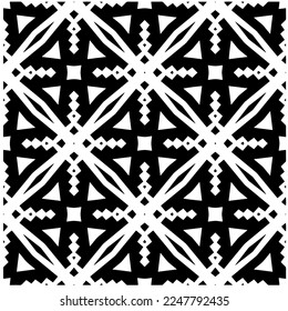 Vector pattern in geometric ornamental style. Black and white color.Seamless pattern.