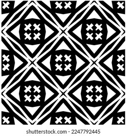 Vector pattern in geometric ornamental style. Black and white color.Seamless pattern.