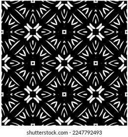 Vector pattern in geometric ornamental style. Black and white color.Seamless pattern.