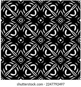 Vector pattern in geometric ornamental style. Black and white color.Seamless pattern.
