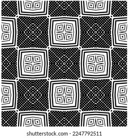 
Vector pattern in geometric ornamental style. Black and white color.Seamless pattern.