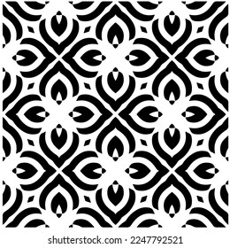 Vector pattern in geometric ornamental style. Black and white color.Seamless pattern.
