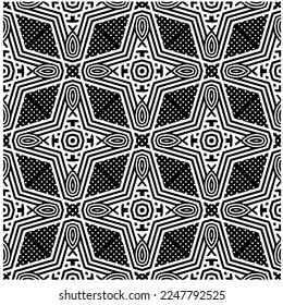 
Vector pattern in geometric ornamental style. Black and white color.Seamless pattern.