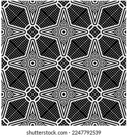 
Vector pattern in geometric ornamental style. Black and white color.Seamless pattern.