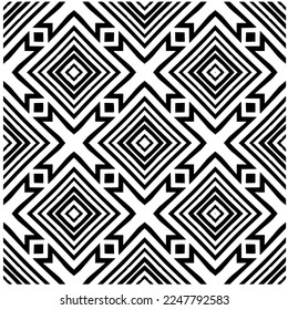 Vector pattern in geometric ornamental style. Black and white color.Seamless pattern.