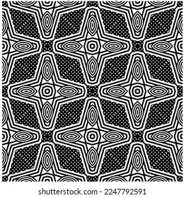
Vector pattern in geometric ornamental style. Black and white color.Seamless pattern.
